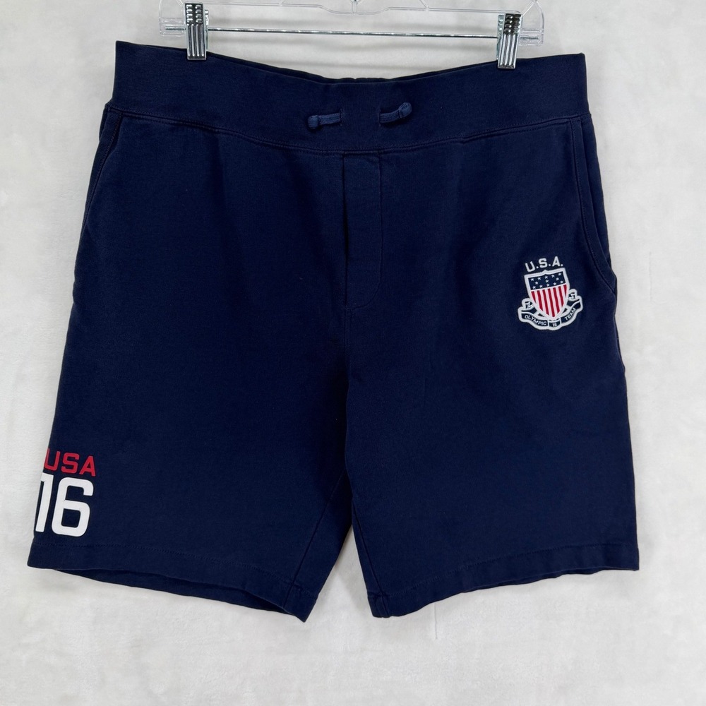 Polo Ralph Lauren Team USA 2016 Olympic Fleece Shorts Mens Large Navy Blue